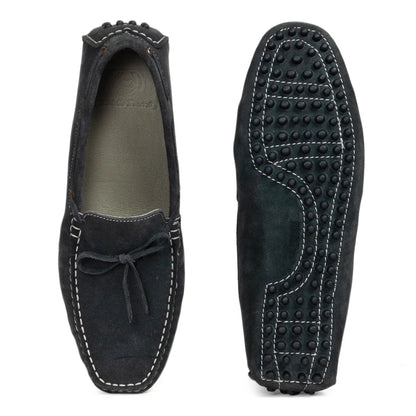 Gommino Suede Bow Loafers (Bottle Green)
