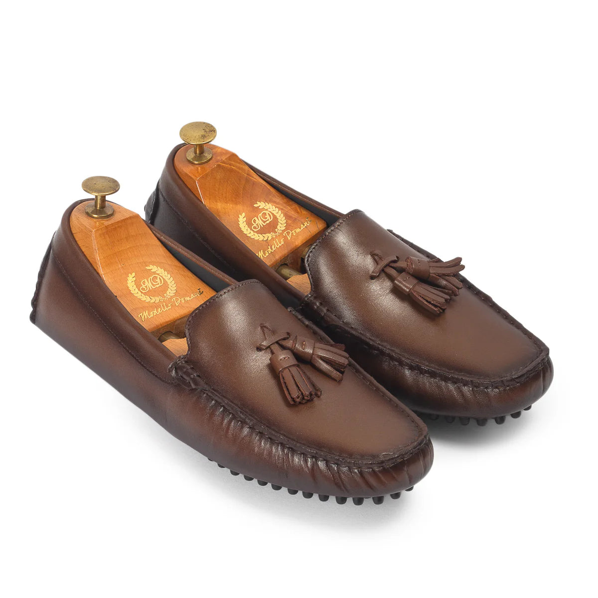 Gommino Leather Tassel Loafers (Brown Burnish)