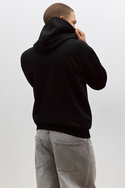 Loose Fit Hoodie ( Black )