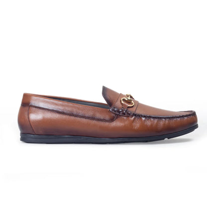 Tuscany Buckle Leather Loafers (Brown Burnish)