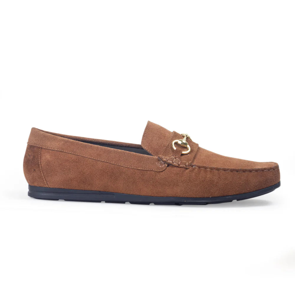 Tuscany Buckle Suede Loafers (Brown)