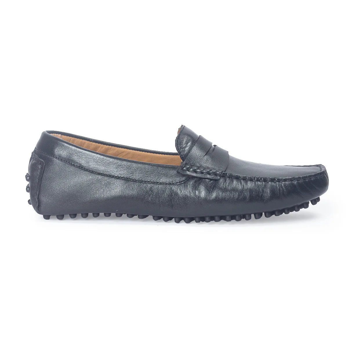 Gommino Leather Penny Loafers (Black)