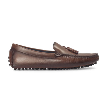 Gommino Leather Tassel Loafers (Brown Burnish)