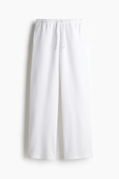 Wide Joggers - White