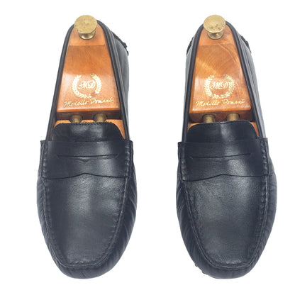 Gommino Leather Penny Loafers (Black)