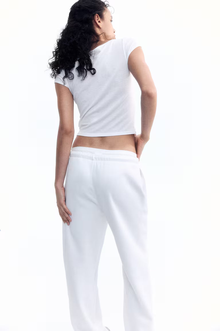 Wide Joggers - White