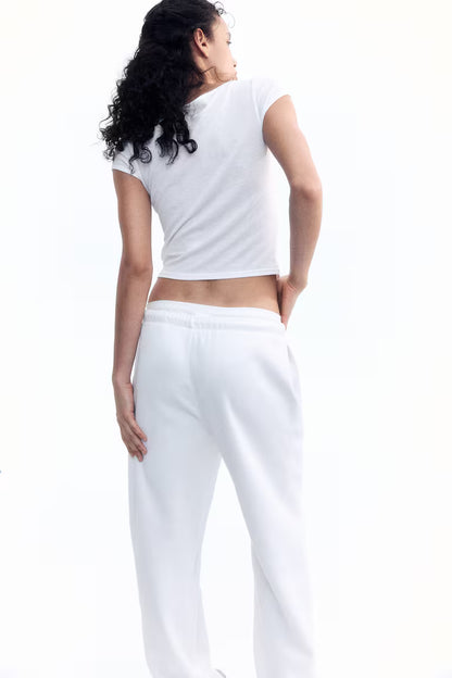 Wide Joggers - White