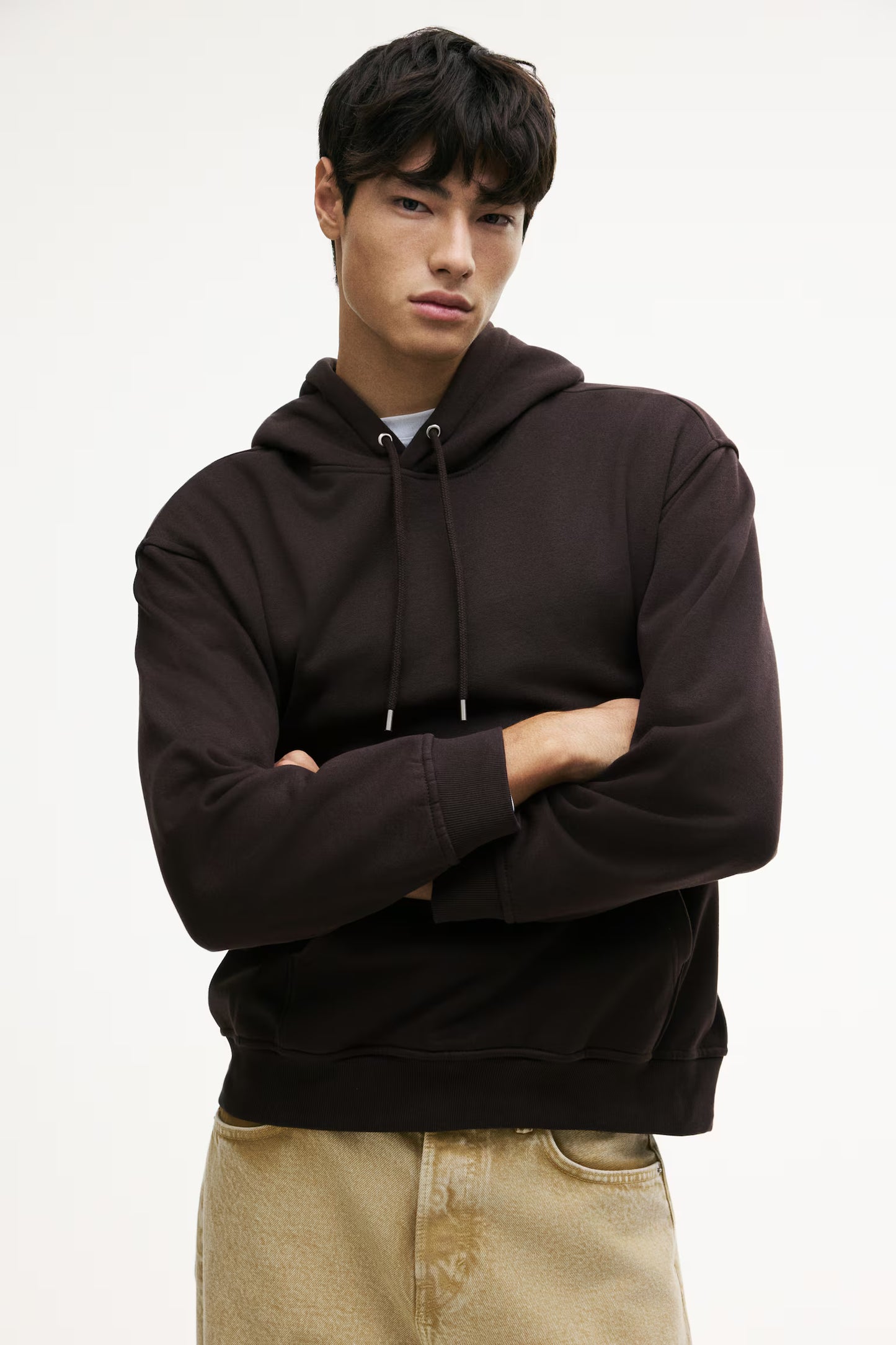 Loose Fit Hoodie ( Dark Brown )