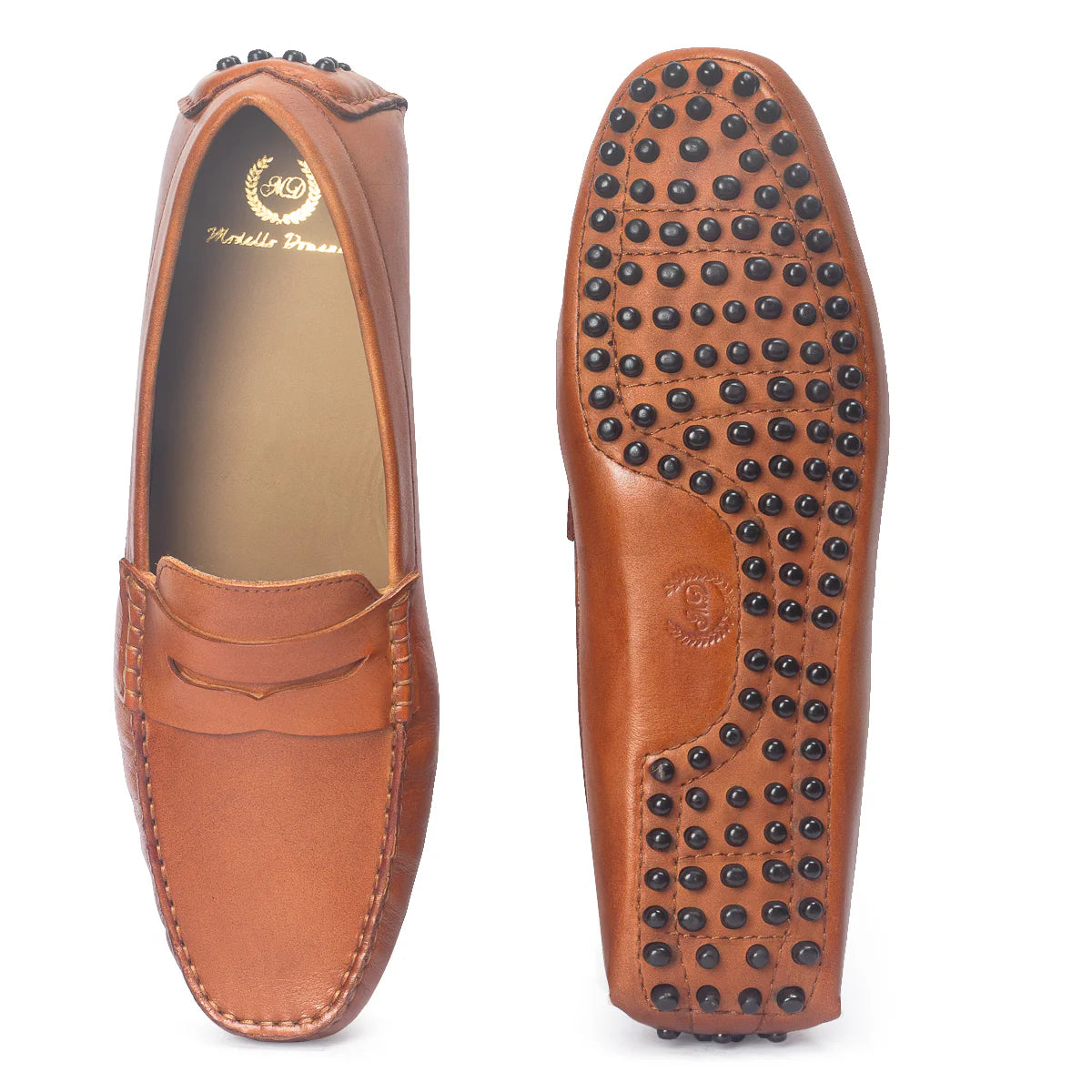 Gommino Leather Penny Loafers (Tan)