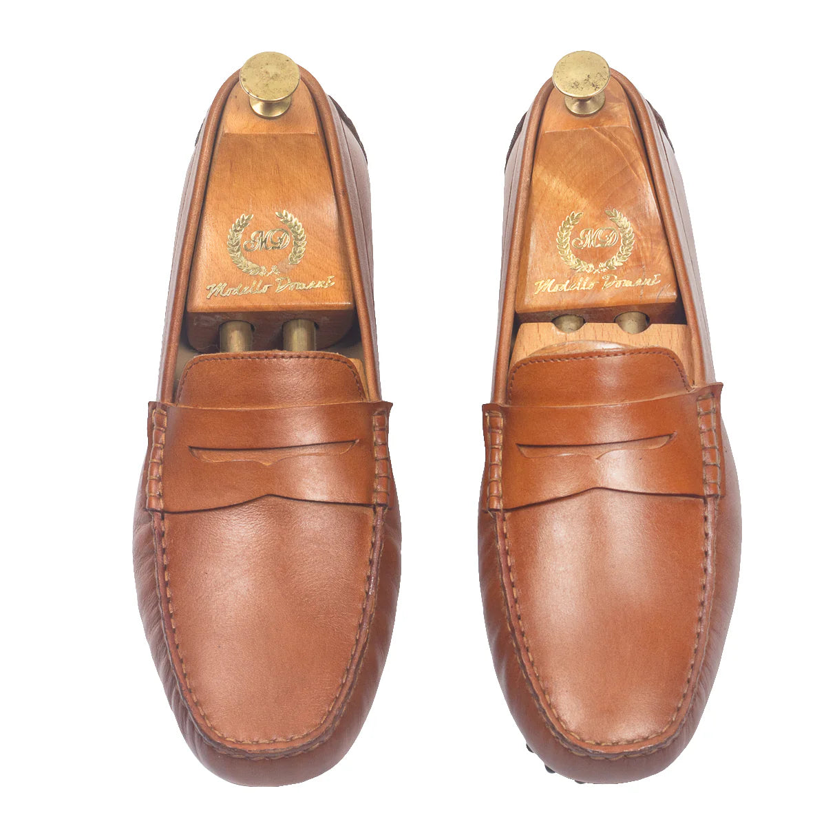 Gommino Leather Penny Loafers (Tan)