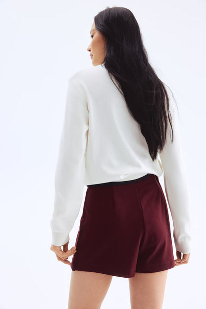 Button-front skort