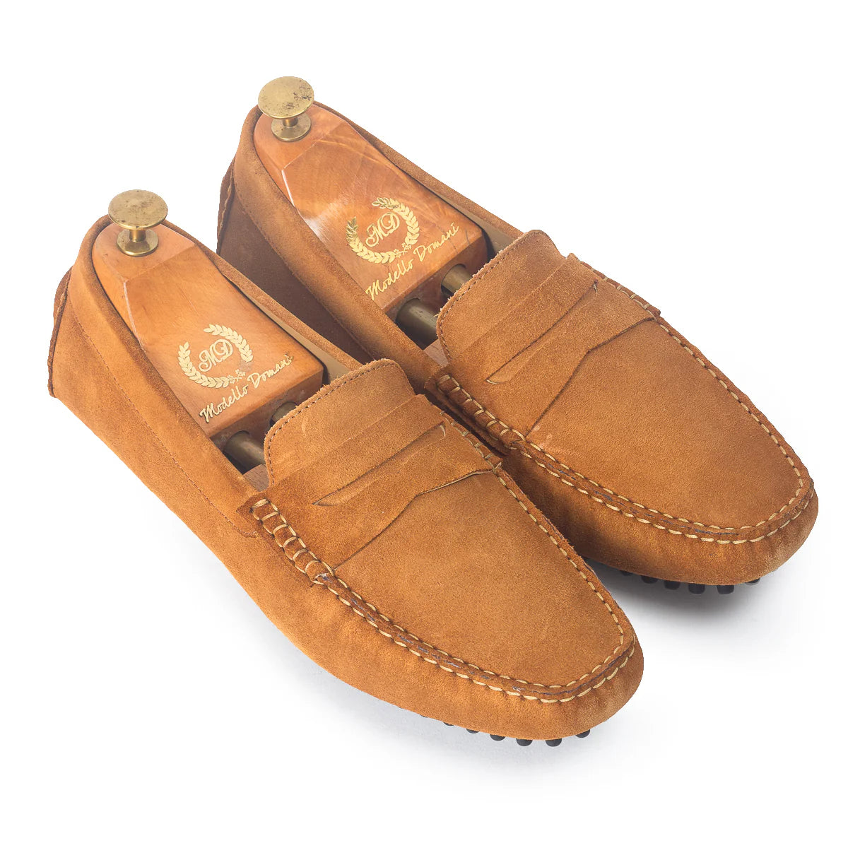 Gommino Suede Penny Loafers (Tan)