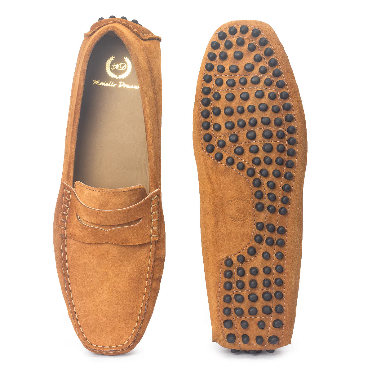Gommino Suede Penny Loafers (Tan)