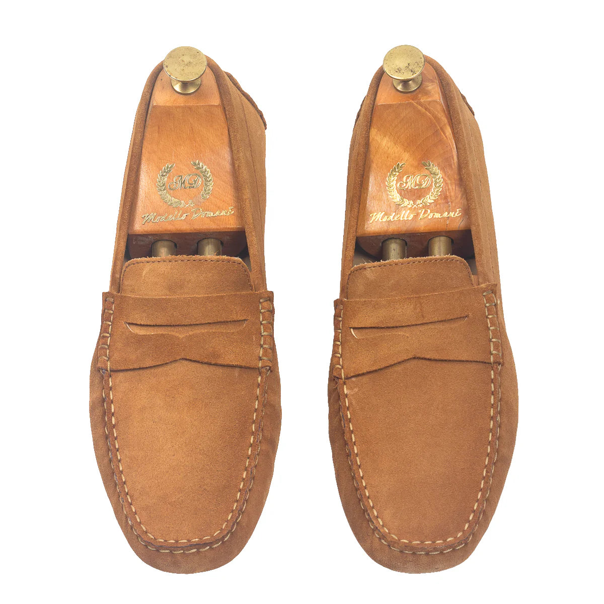 Gommino Suede Penny Loafers (Tan)