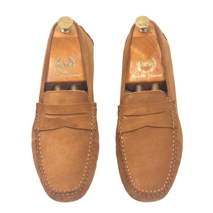 Gommino Suede Penny Loafers (Tan)