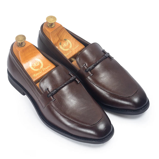 Italian Cut Knot Buckle Slipons (Brown)