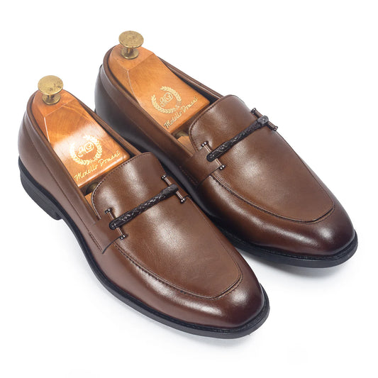 Italian Cut Knot Buckle Slipons (Tan)