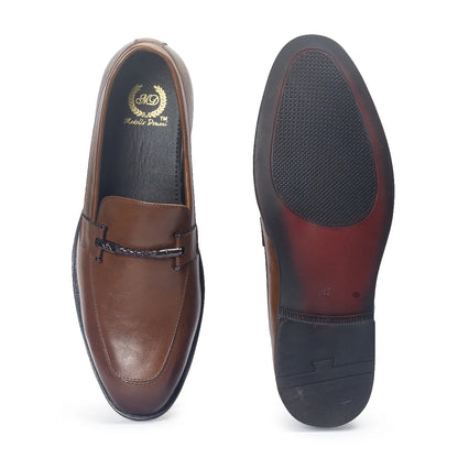 Italian Cut Knot Buckle Slipons (Tan)