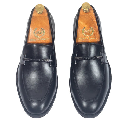 Italian Cut Knot Buckle Slipons (Black)
