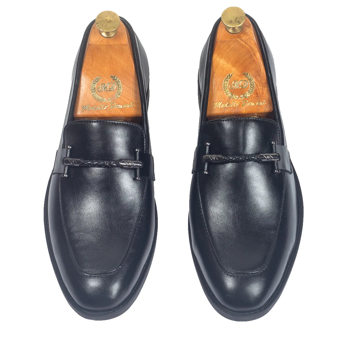 Italian Cut Knot Buckle Slipons (Black)