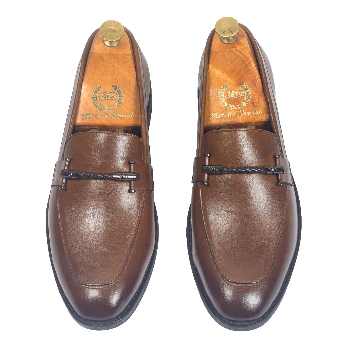 Italian Cut Knot Buckle Slipons (Tan)