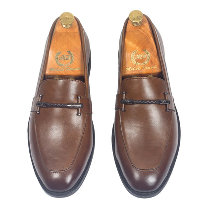 Italian Cut Knot Buckle Slipons (Tan)