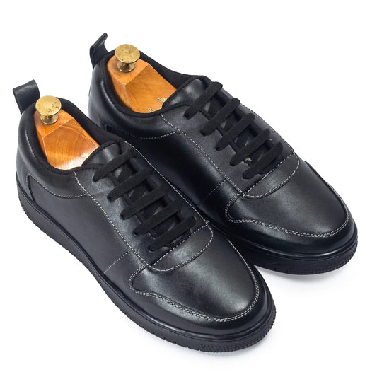 DOMS Comfort Leather Sneakers (Black)
