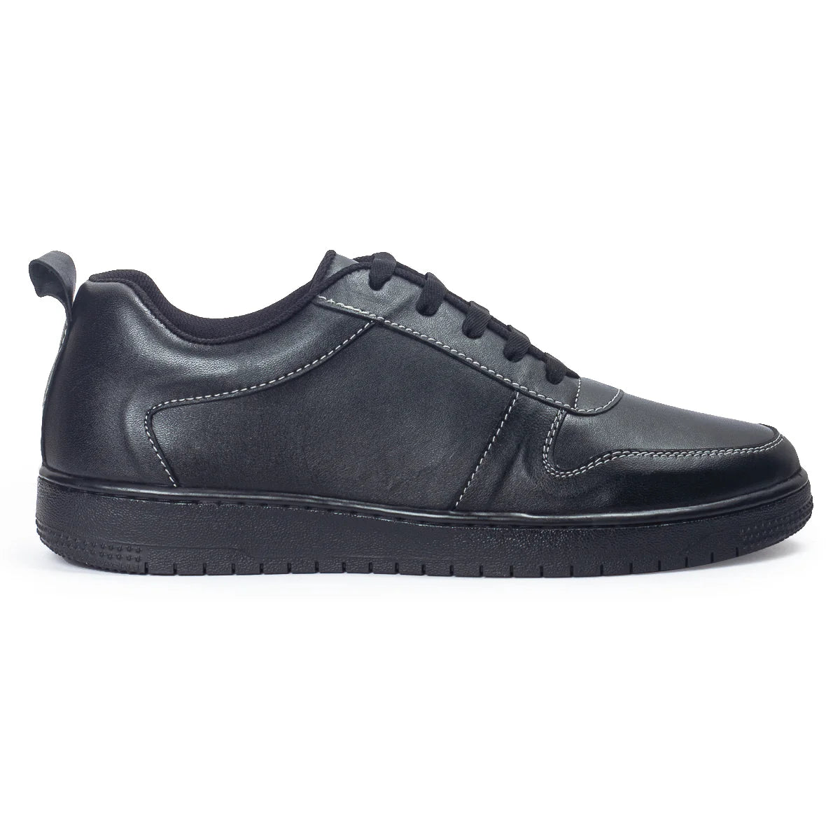 DOMS Comfort Leather Sneakers (Black)