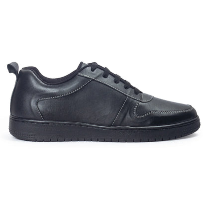 DOMS Comfort Leather Sneakers (Black)