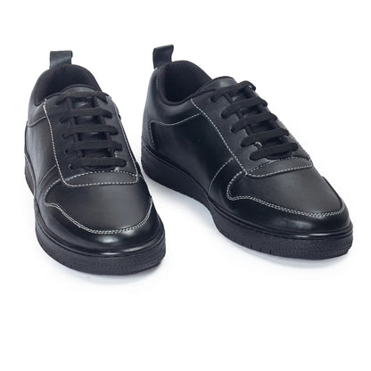 DOMS Comfort Leather Sneakers (Black)