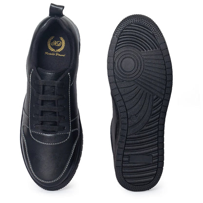 DOMS Comfort Leather Sneakers (Black)