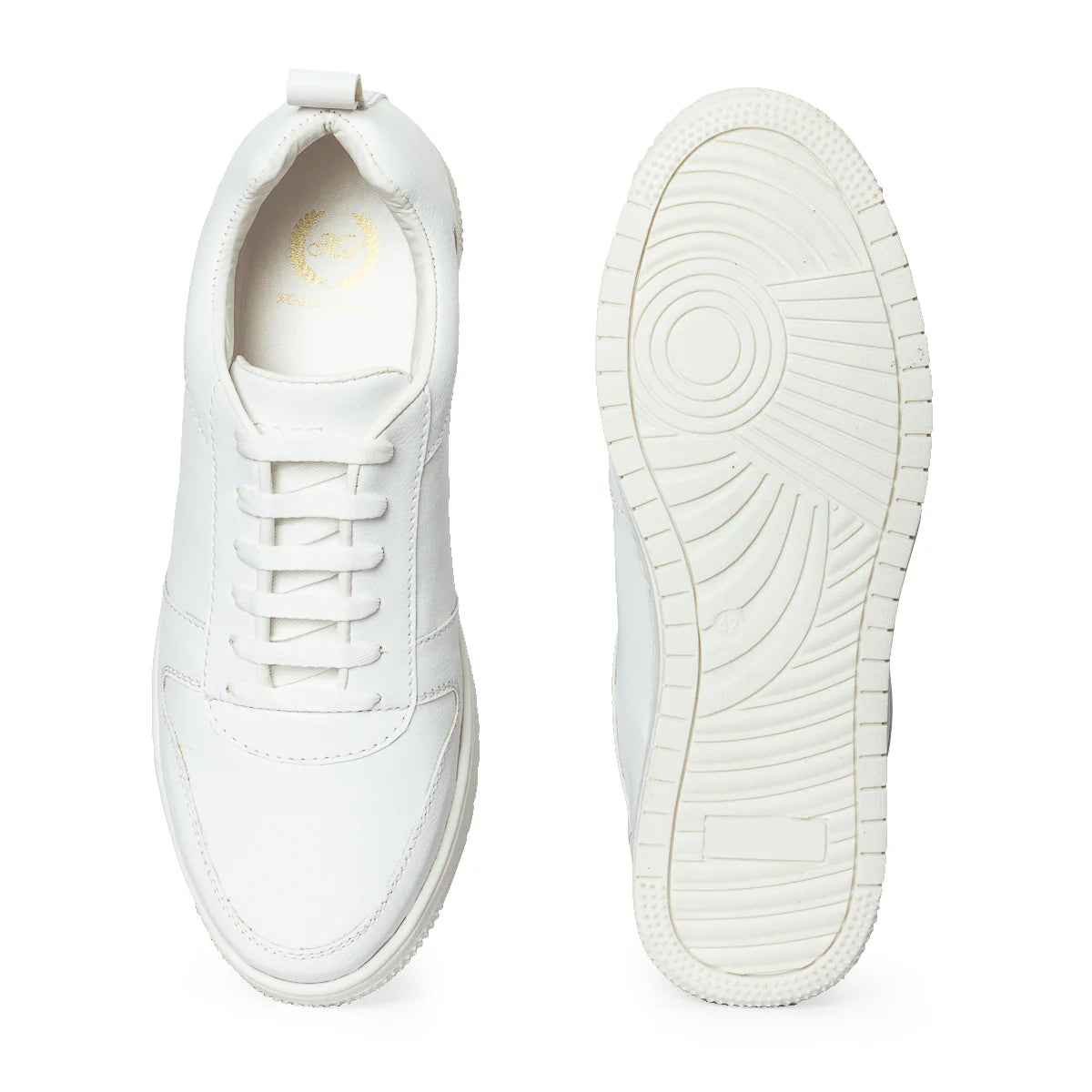 DOMS Comfort Leather Sneakers (White)