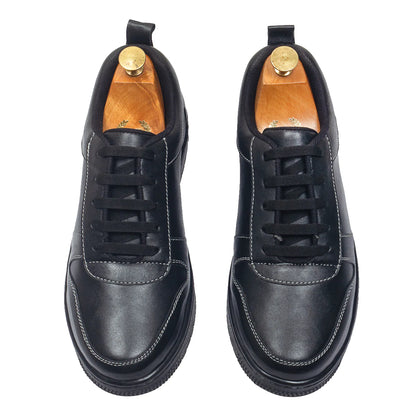 DOMS Comfort Leather Sneakers (Black)
