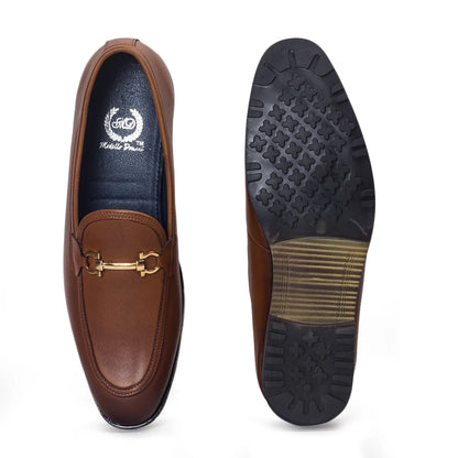 Italian Cut Buckle Slipons (Tan)