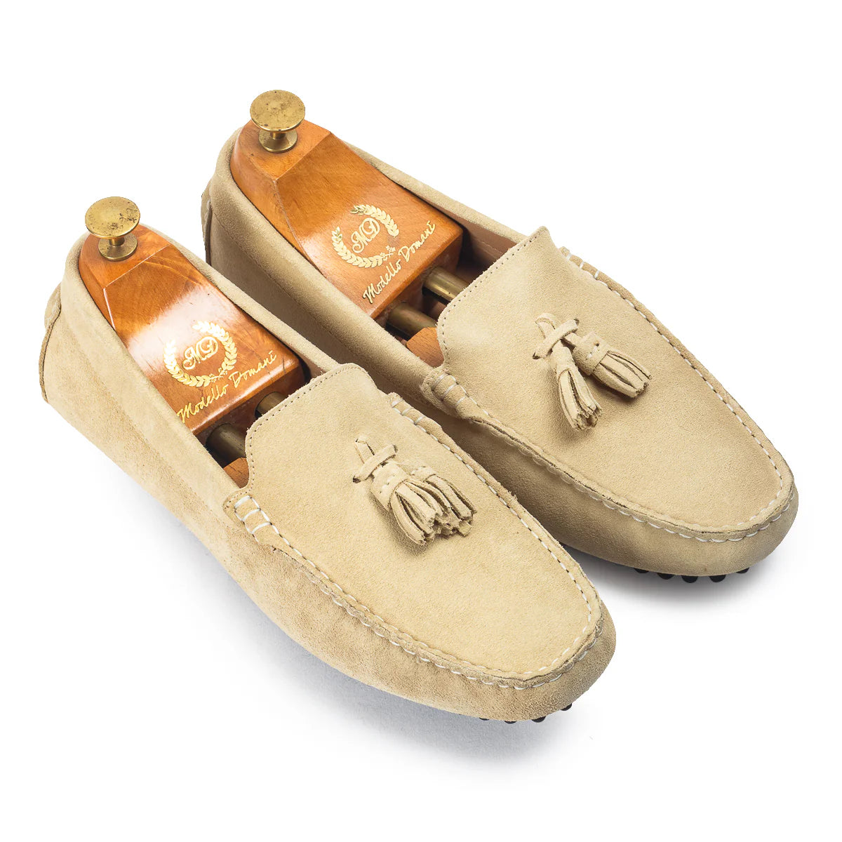 Gommino Suede Tassel Loafers (Beige)