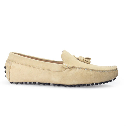 Gommino Suede Tassel Loafers (Beige)