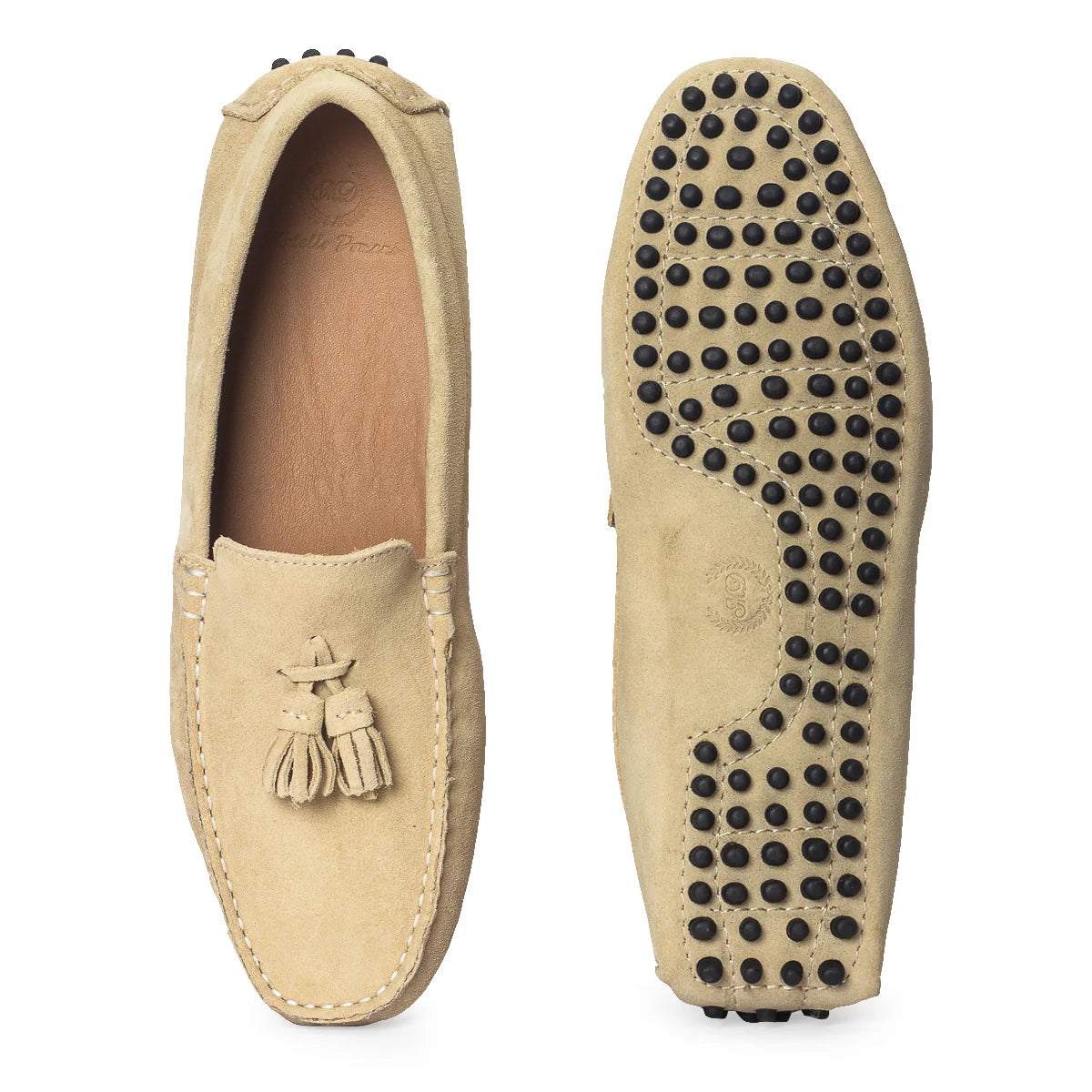 Gommino Suede Tassel Loafers (Beige)