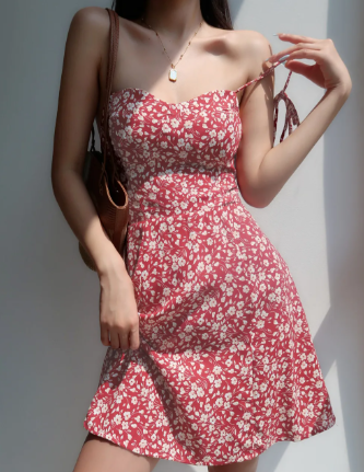 Halter Neck Floral Mini Dress