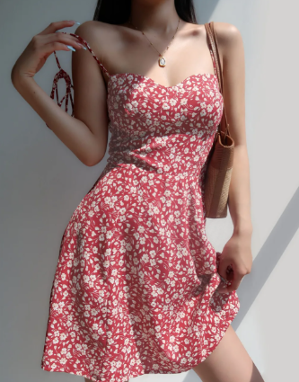 Halter Neck Floral Mini Dress