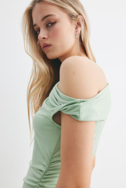 Twist-Detail One-Shoulder Dress