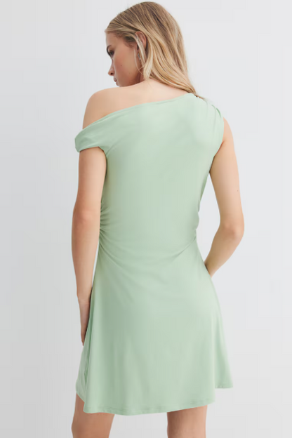 Twist-Detail One-Shoulder Dress