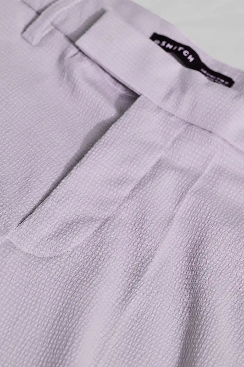 Light Grey Plain Slim Fit Trousers