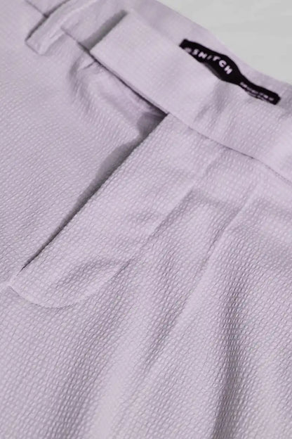 Light Grey Plain Slim Fit Trousers