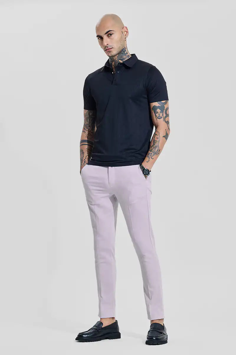 Light Grey Plain Slim Fit Trousers