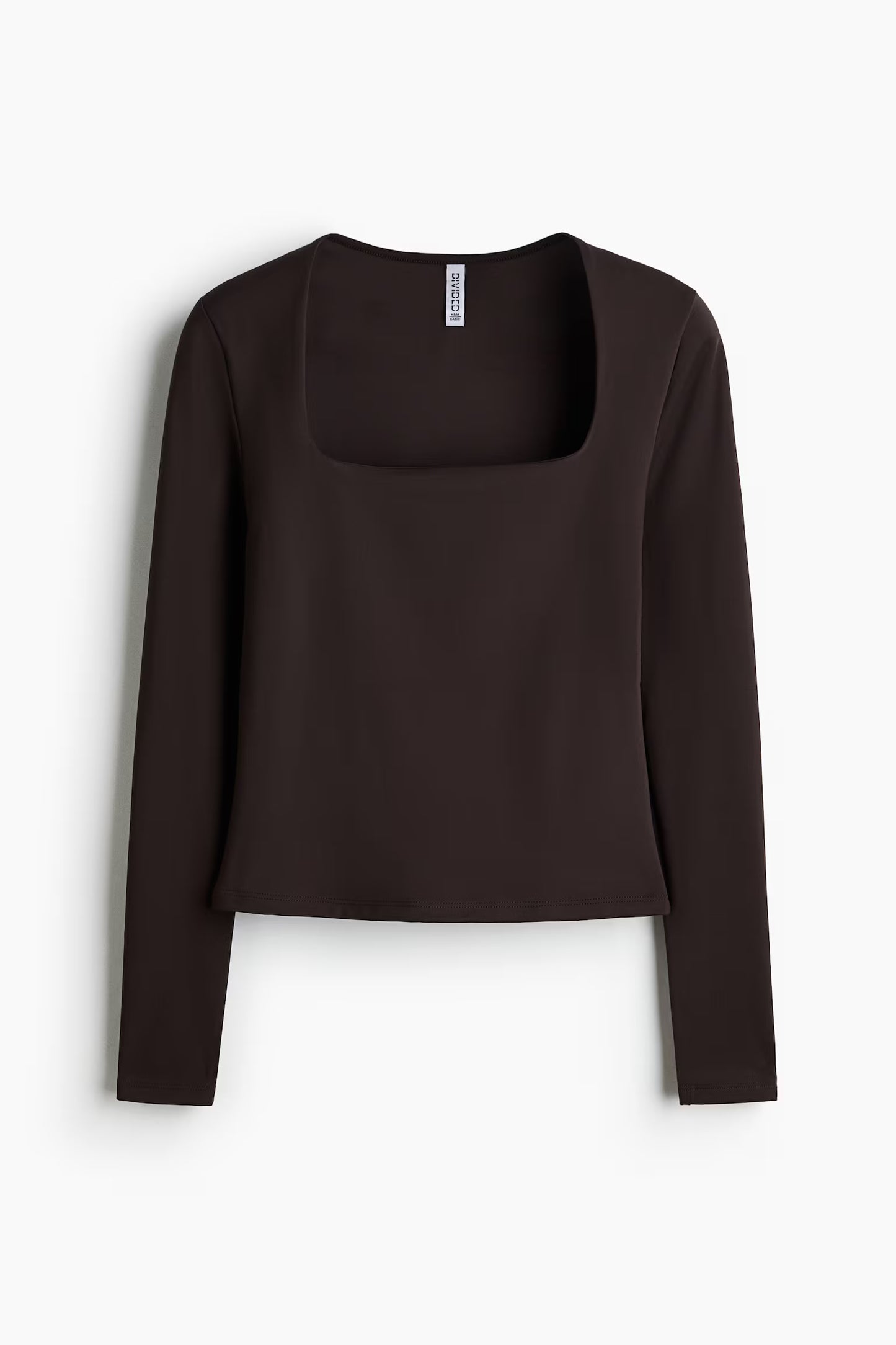 Dark Brown Long-sleeved microfibre top