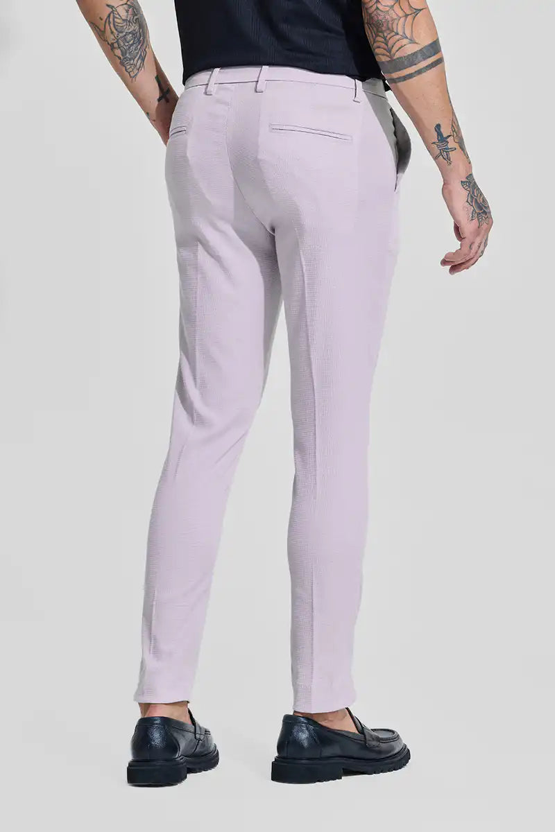 Light Grey Plain Slim Fit Trousers
