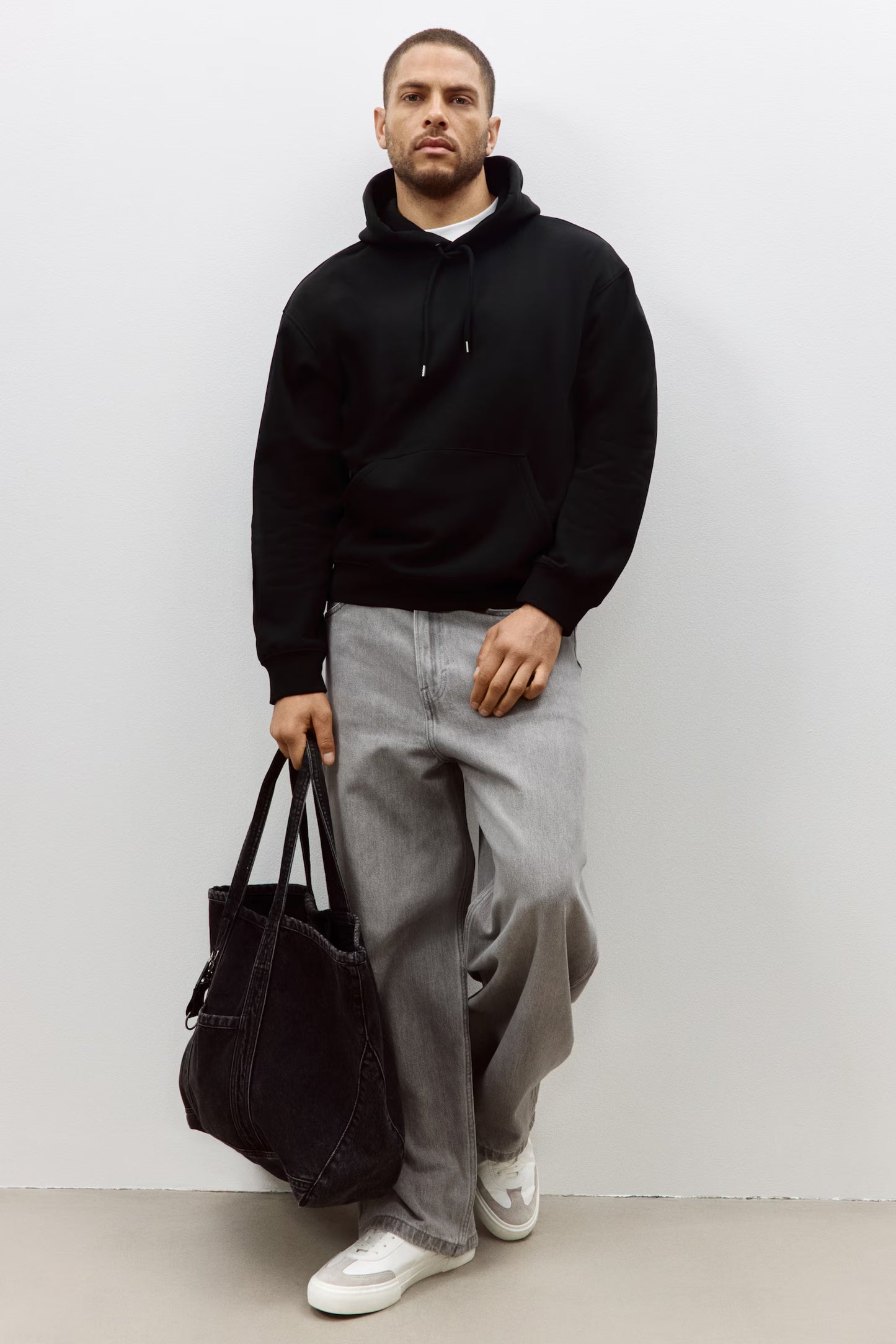 Loose Fit Hoodie ( Black )