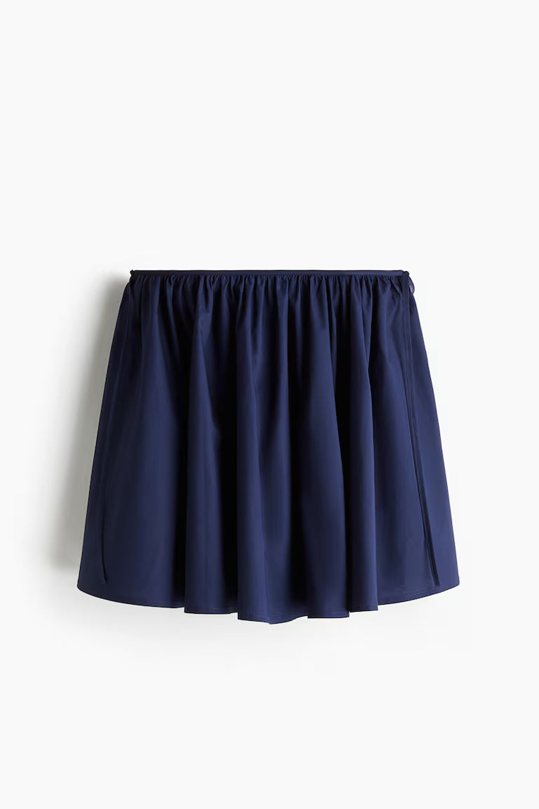 Tie-detail circular mini skirt