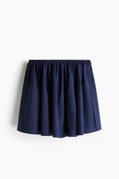 Tie-detail circular mini skirt