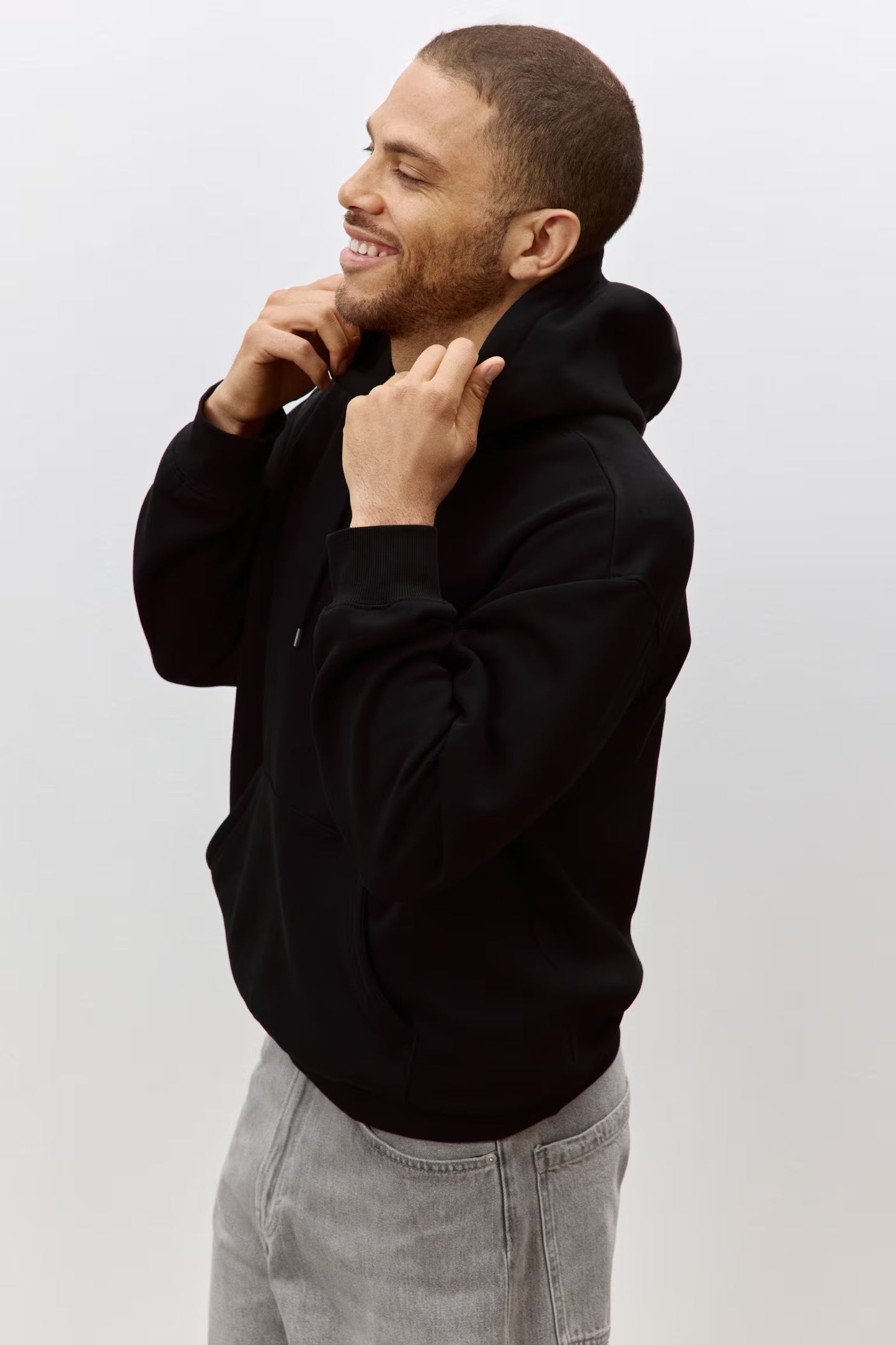Loose Fit Hoodie ( Black )
